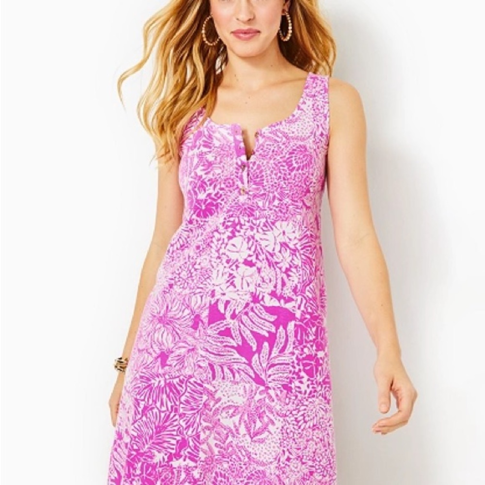 Lilly Pulitzer Lela Henley Tank Dress - L